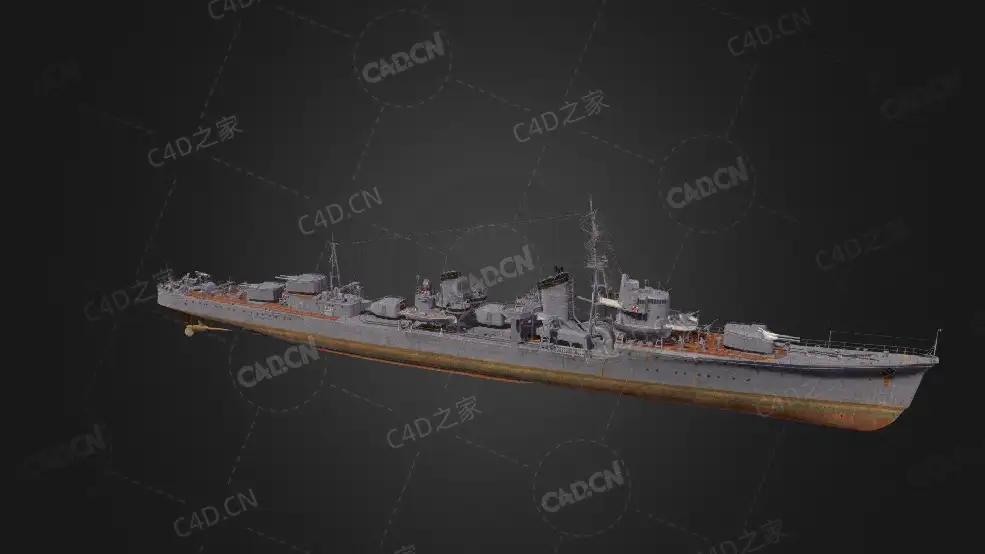 日本海军夕云级驱逐舰C4D模型下载Yugumo 3d model - C4D之家 - 389.jpg