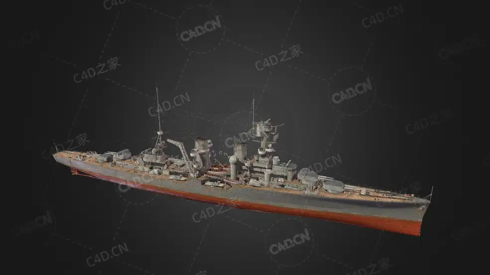 德国海军约克级战列巡洋舰约克代舰级大巡洋舰C4D模型下载Yorck 3d model - C4D之家 - 386.jpg