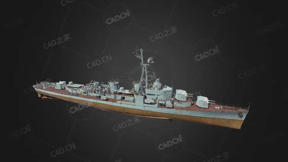 中国海军岳阳舰中国籍渔船护航多用途导弹护卫舰作战舰艇C4D模型下载Yueyang 3d model - C4D之家 - 388.jpg