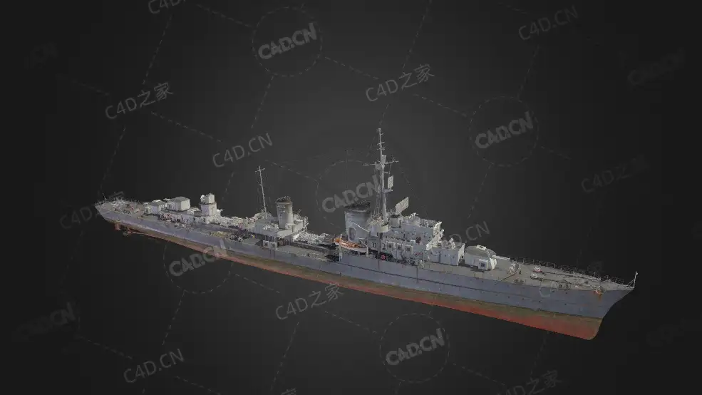 德国海军C型驱逐舰1号舰Z-46驱逐舰C4D模型下载Z-46 3d model - C4D之家 - 393.jpg