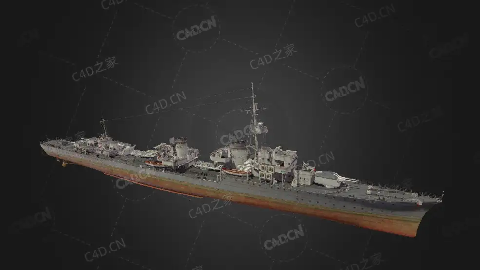 德国海军A型Z级驱逐舰精锐级驱逐舰Z-23纳尔维克级驱逐舰C4D模型下载Z-23 3d model - C4D之家 - 391.jpg