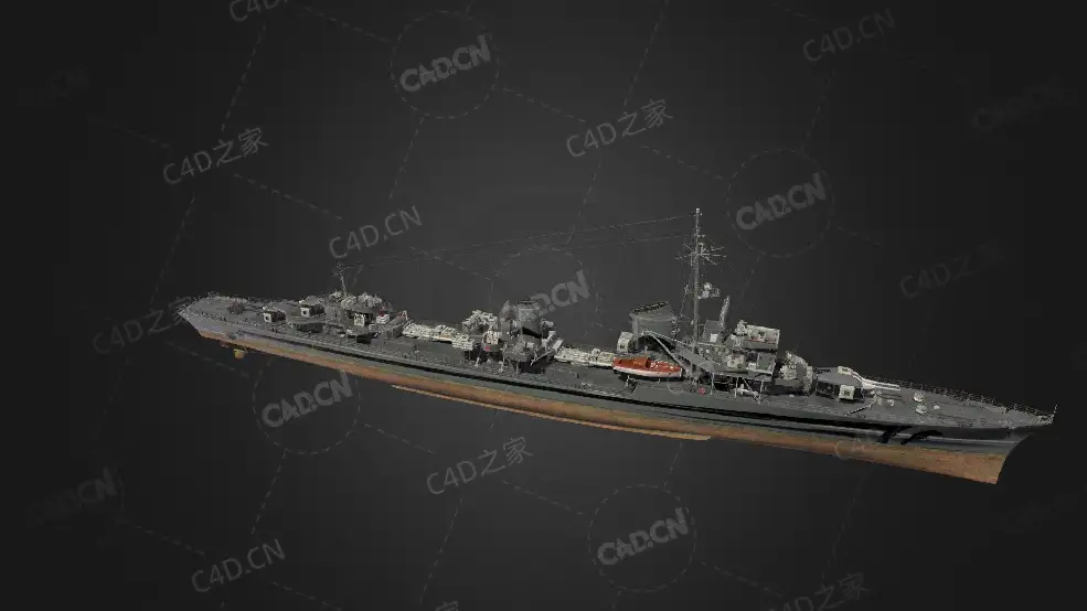 德国海军Mob型驱逐舰8级驱逐舰Z-39驱逐舰C4D模型下载Z-39 3d model - C4D之家 - 392.jpg