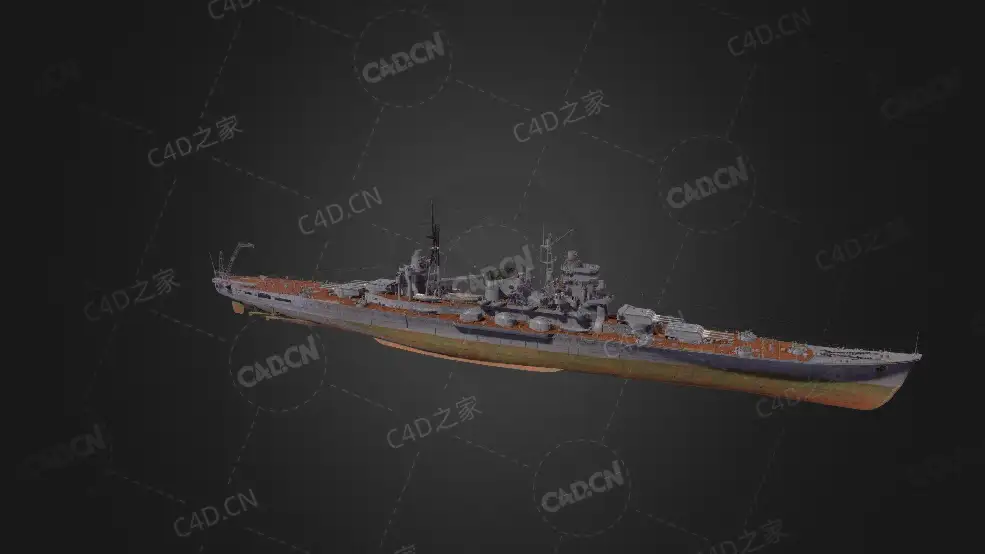 日本海军藏王级重巡洋舰大管驱逐舰C4D模型下载Zao 3d model - C4D之家 - 395.jpg