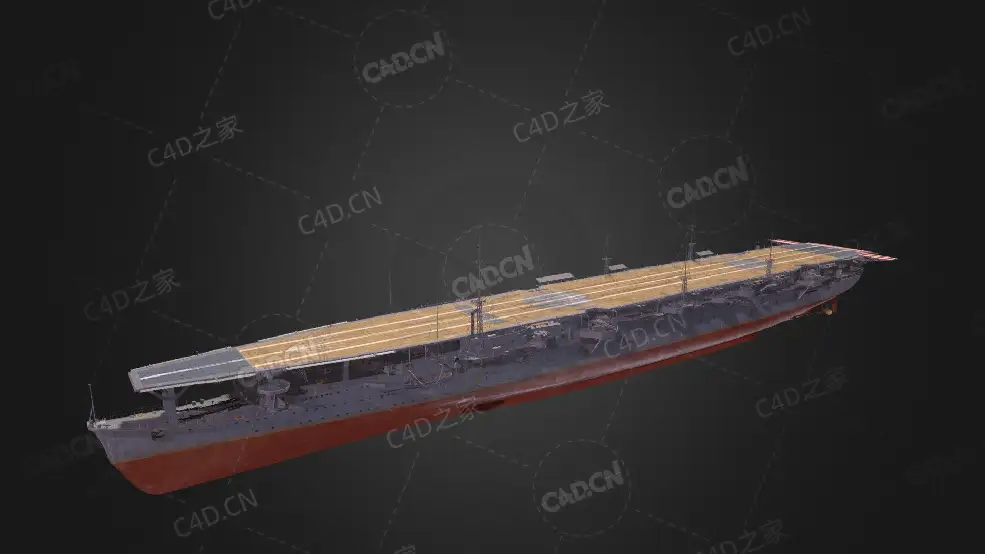 日本海军瑞凤号航空母舰 C4D模型下载Zuiho 3d model