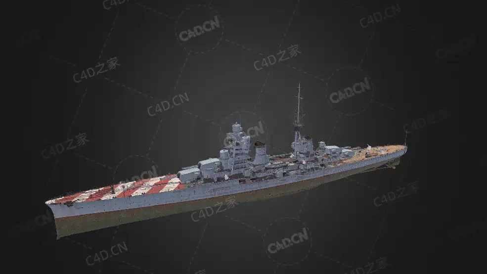 意大利皇家海军扎拉级重巡洋舰C4D模型下载Zara 3d model - C4D之家 - 396.jpg