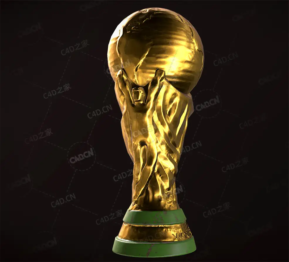 足球世界杯奖杯大力神杯C4D模型FIFA World Cup Trophy