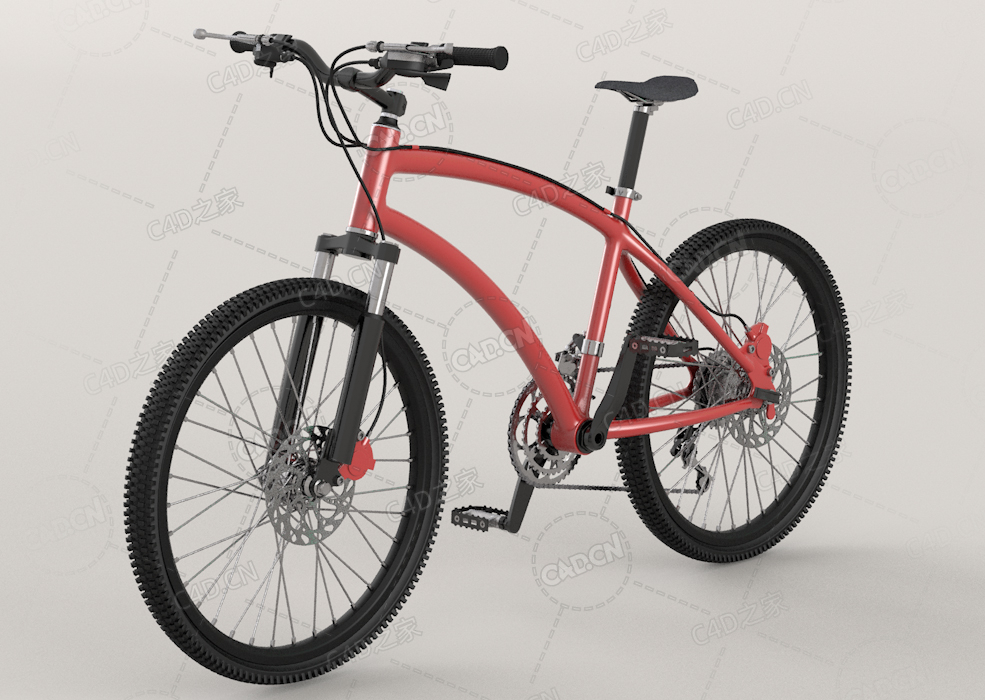 二轮小型陆上车辆自行车精细C4D模型Bike