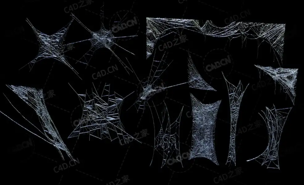70+个蜘蛛网3D模型合集Cobwebs 3D models - C4D之家 - 5.jpg