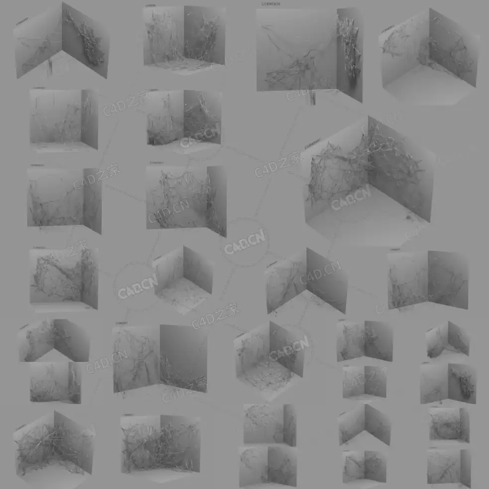 70+个蜘蛛网3D模型合集Cobwebs 3D models - C4D之家 - 3.jpg