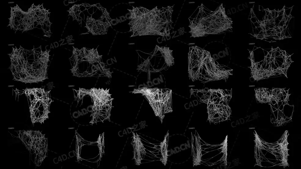 70+个蜘蛛网3D模型合集Cobwebs 3D models - C4D之家 - 1.jpg