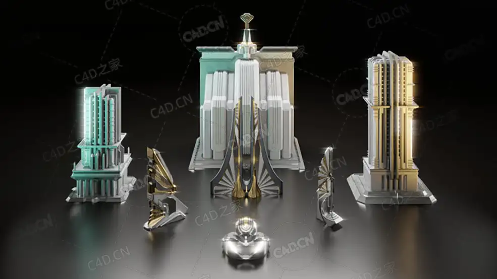 未来科幻建筑模型AssetSmash – Micro-Kit: Sci-Fi and Micro-Kit: Fantasy - C4D之家 - 001002002003AS0504GlareCollection_740x.jpg