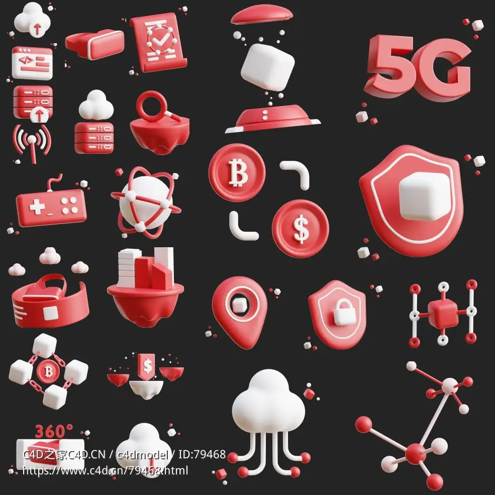 25个元宇宙数字资产三维卡通图标模型Metaverse 3D Icon Set - C4D之家 - 未命名.jpg