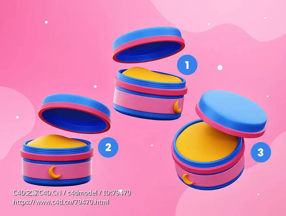 30个美容化妆卡通3D图标模型合集Cosmetic 3D Icons - C4D之家 - 1662653405-a52aab297831267.jpg