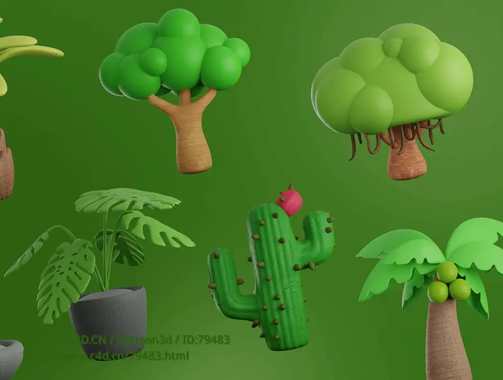10个树木植物卡通3D模型Treeby - Tree & Plant 3D Icon pack - C4D之家 - 1663517486-fb723837d29b4b9.png