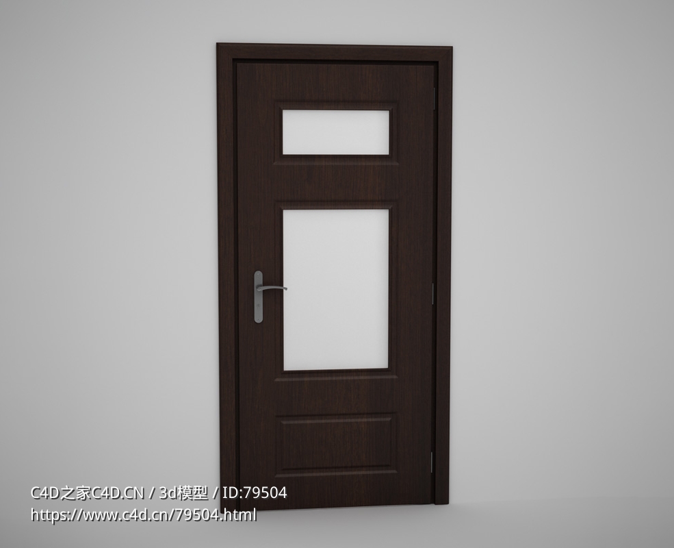 深色两块玻璃木门C4D模型下载 Door model - C4D之家 - 10.jpg
