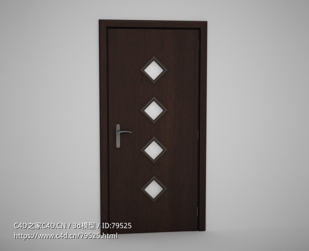 菱形玻璃木门C4D模型下载 Door model - C4D之家 - 31.jpg
