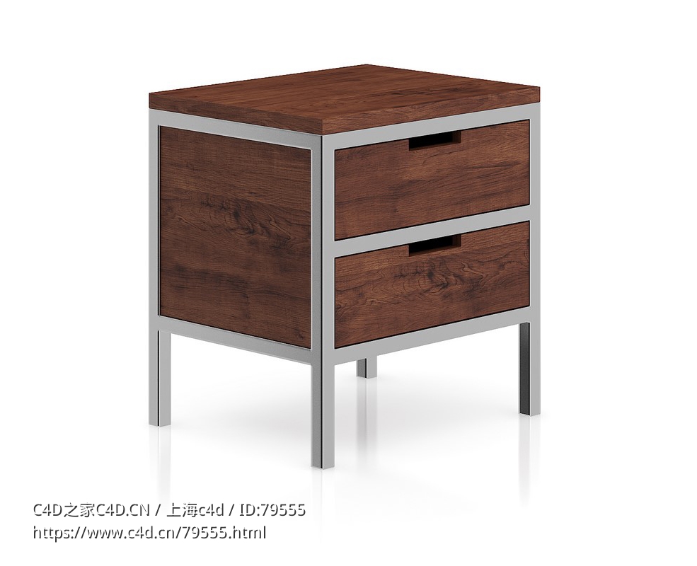 方形床头柜C4D模型下载bedside cupboard - C4D之家 - 12.jpg