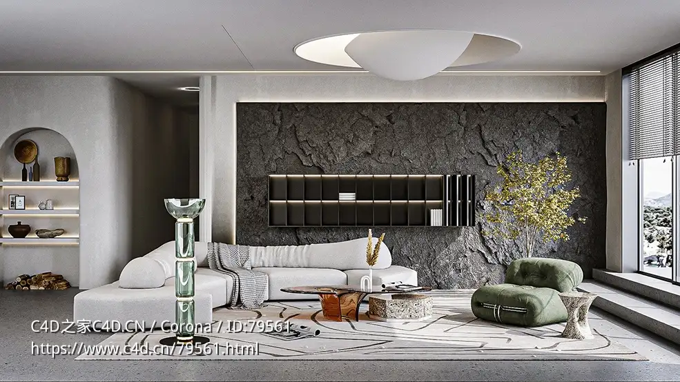 现代室内客厅C4D模型 Excellent living room - C4D之家 - product-image-1.jpg