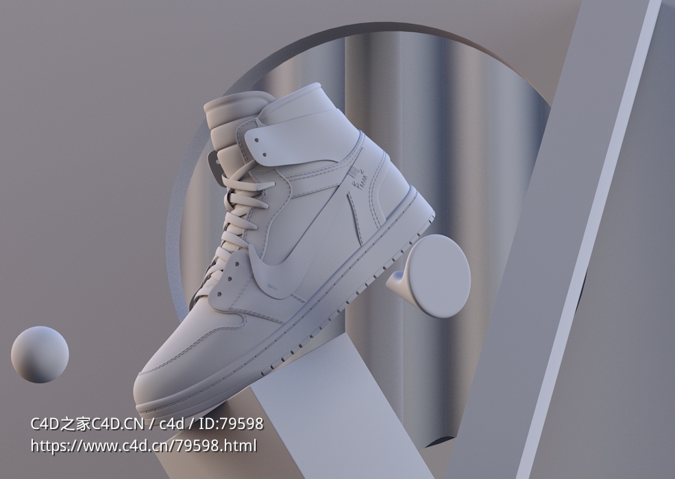 运动鞋创意C4D模型白模
