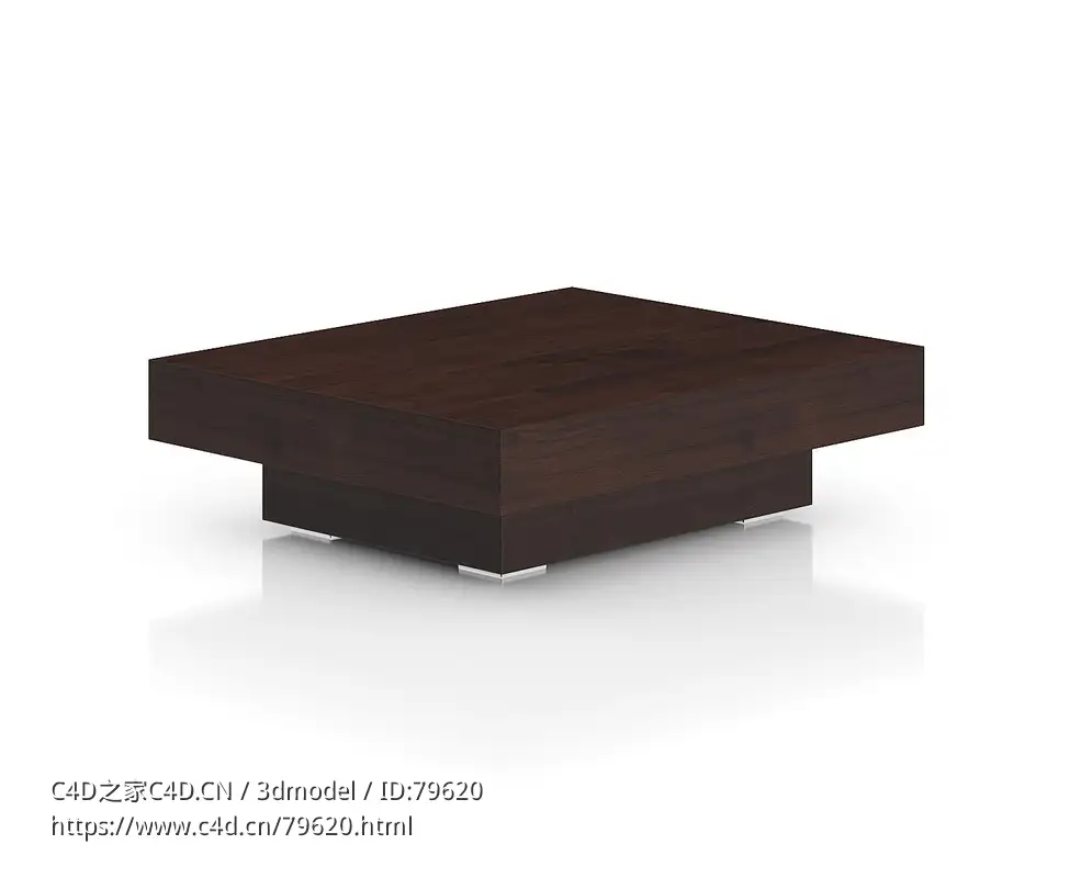 贴地方桌C4D模型下载Square table