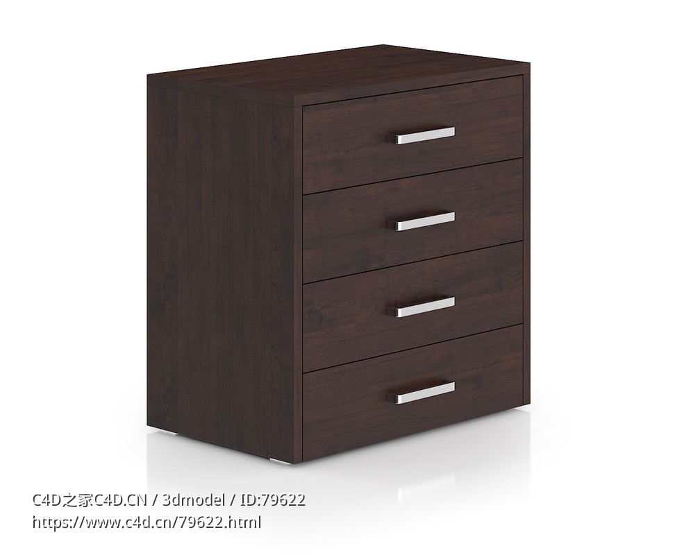 四层床边柜C4D模型下载bedside cupboard