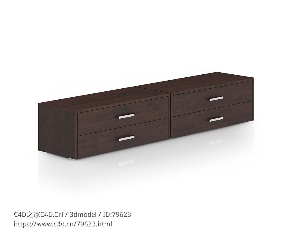 电视柜C4D模型下载TV cabinet