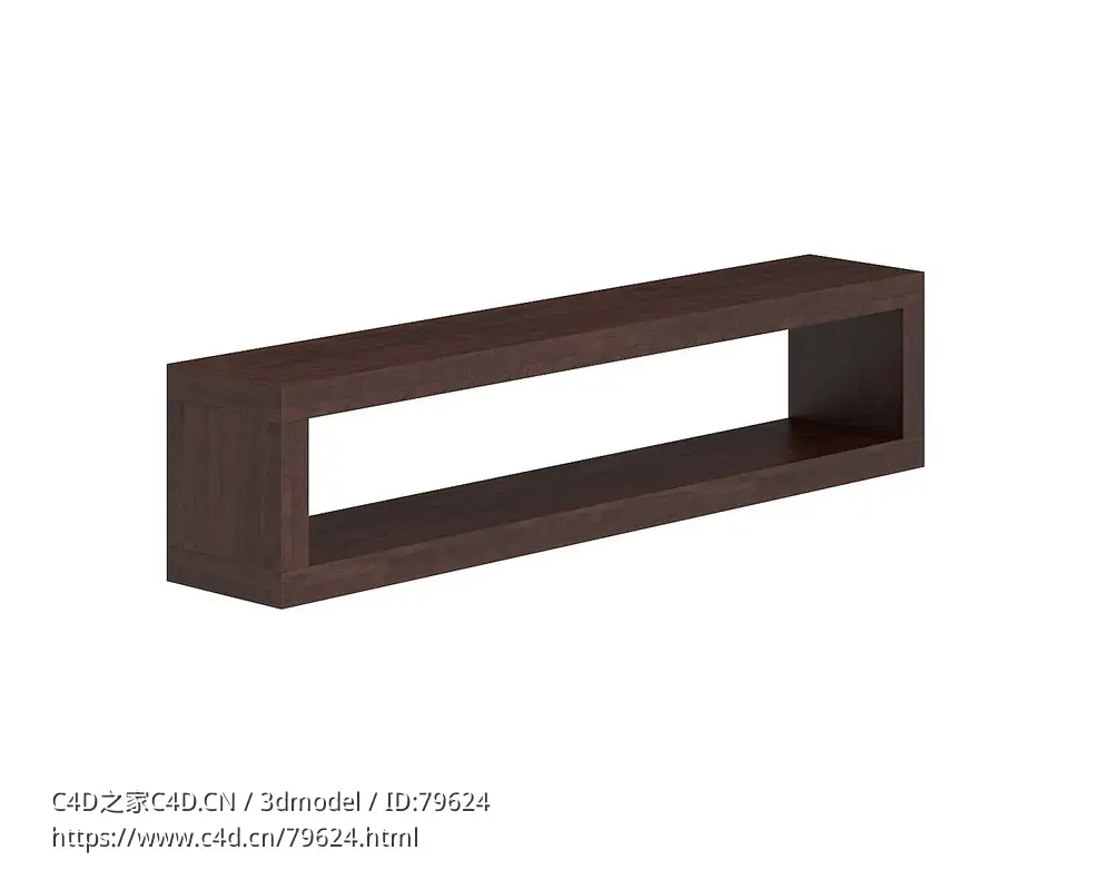 简易实木电视柜C4D模型下载TV cabinet