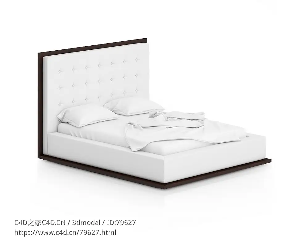 白色双人床C4D模型下载Double bed - C4D之家 - 32.jpg