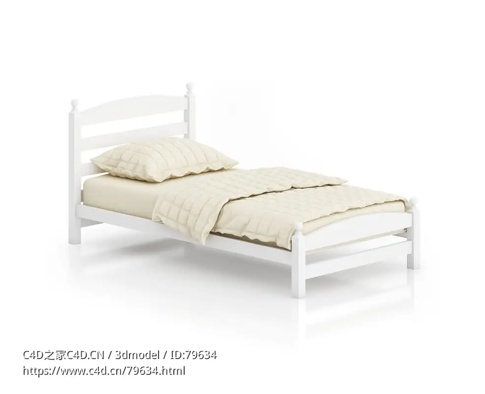 单人床C4D模型下载single bed - C4D之家 - 39.jpg