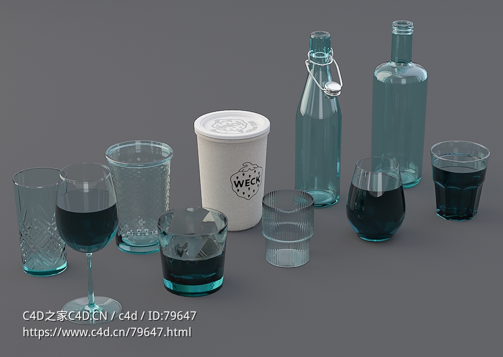 10个玻璃制品模型 - C4D之家 - C4D.jpg