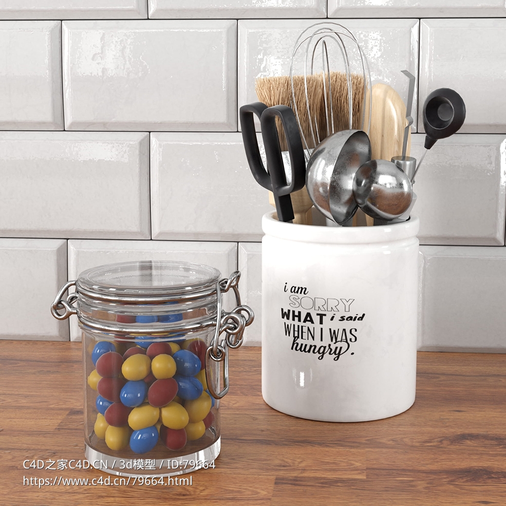 C4D餐具缸勺子剪子刷子模型 - C4D之家 - 9.jpg