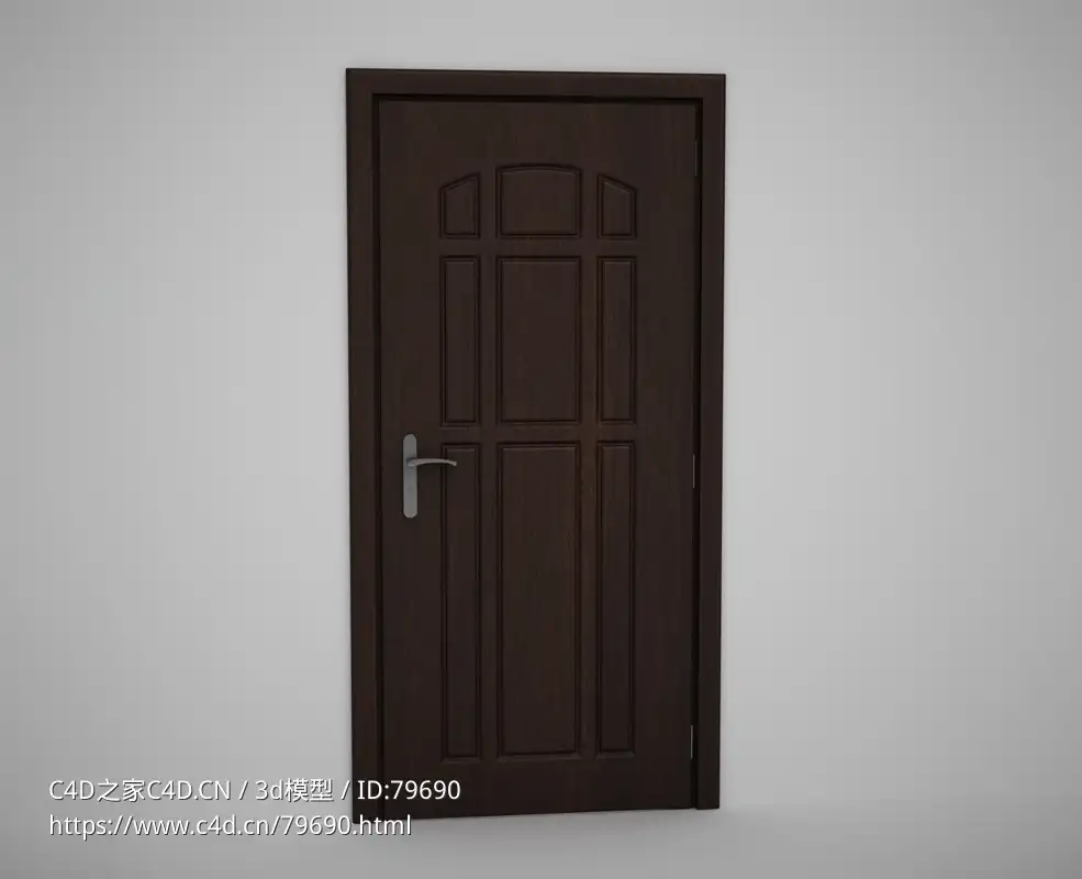卧室压线全封闭木门C4D模型下载 Door model - C4D之家 - 57.jpg