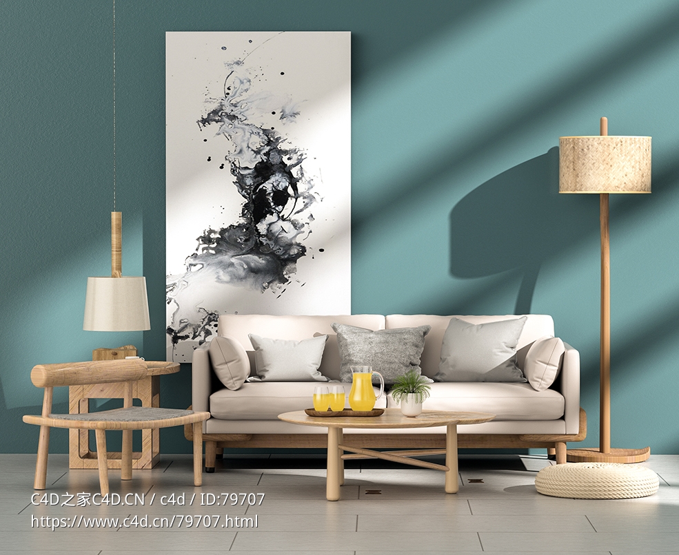 新中式风格客厅模型