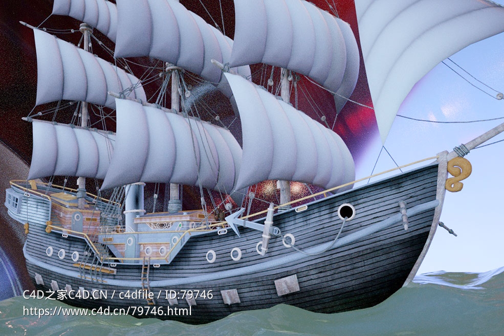 漂流瓶里的海盗船模型