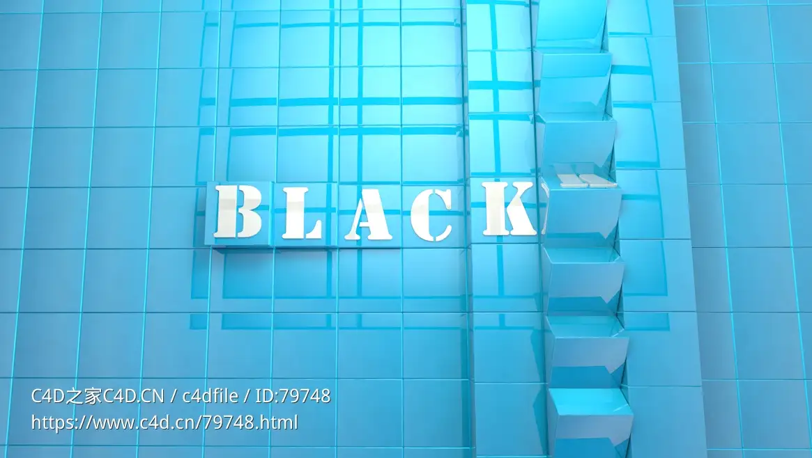 方块翻转片头文字动画工程