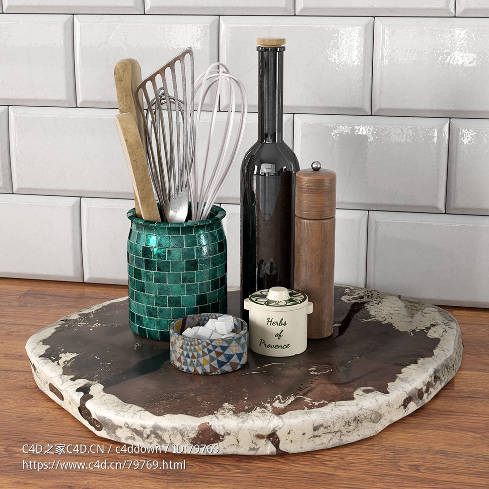 C4D餐具台瓶子木筒冰糖缸模型 - C4D之家 - 23.jpg