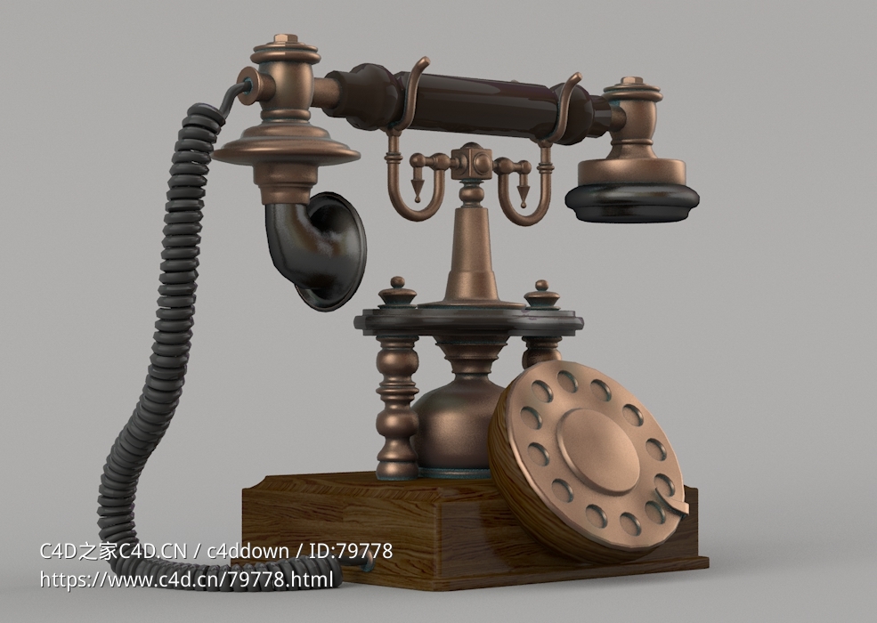 复古电话机Artesian Antique Telephone - C4D之家 - C4D.jpg