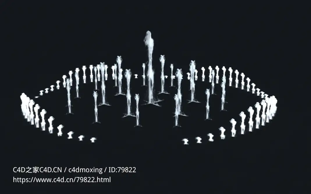 低面喷泉动画模型fountain