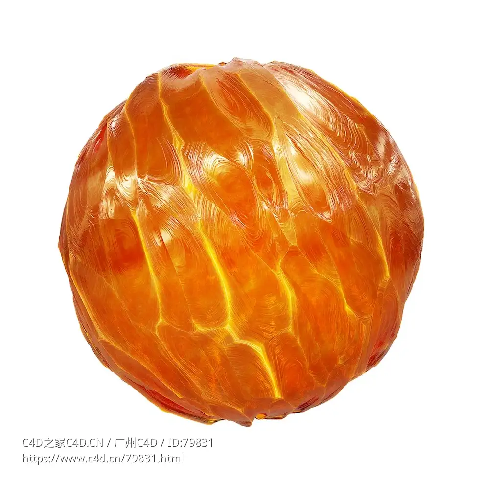 橙色水晶焦糖贴图素材Orange Crystal