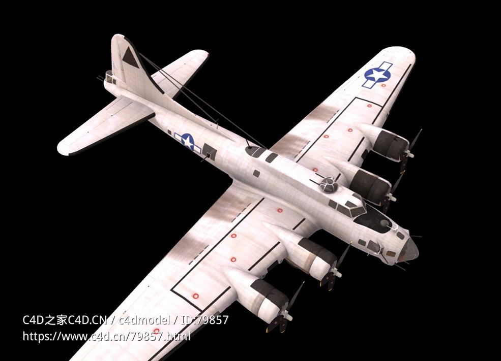 美国波音B-17飞行堡垒轰炸机B 17G 60 VE Flying Fortress - C4D之家 - 16.jpg