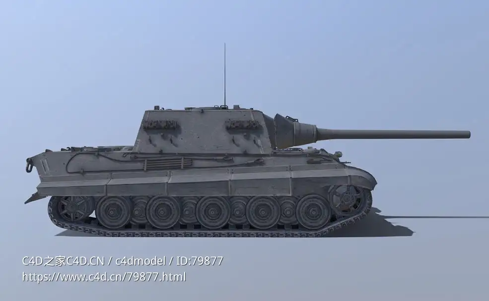 德国猎虎重型坦克歼击车Jagdtiger (H) - C4D之家 - 36.jpg