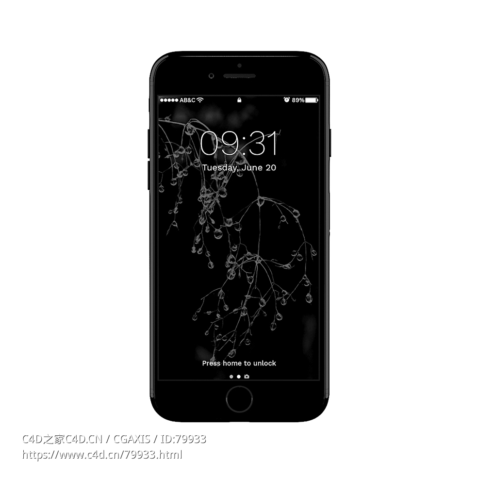亮黑iphone苹果手机 - C4D之家 - 01.jpg