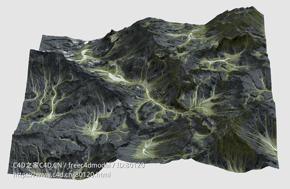 黑色山峰沟壑山形Bladehill Terrain - C4D之家 - 5.jpg