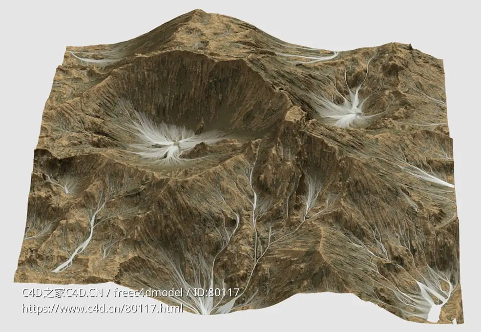 黄色丘陵山坡地貌Bladehill Terrain - C4D之家 - 2.jpg