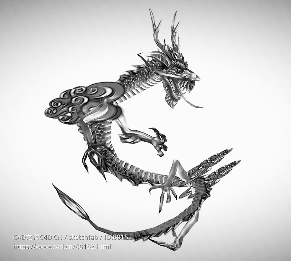 黑白低面巨龙inktober-2022-quick-sketch