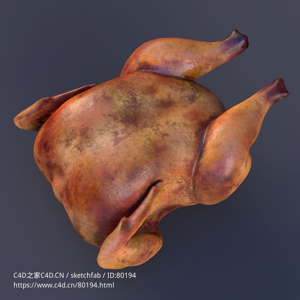 熏鸡烤鸡c4d模型下载