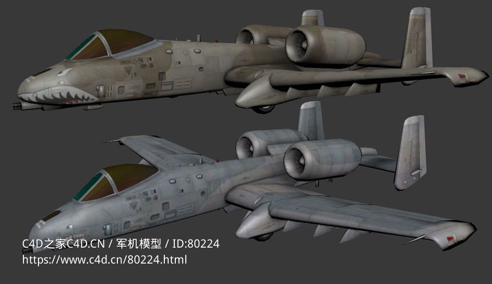 美国空军A-10攻击机A-10 Thunderbolt II - C4D之家 - 3.jpg