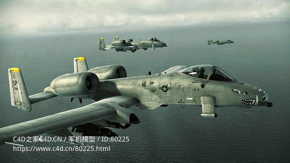 费尔柴尔德A-10“雷电Ⅱ”攻击机A-10A Thunderbolt II - C4D之家 - 4.jpg