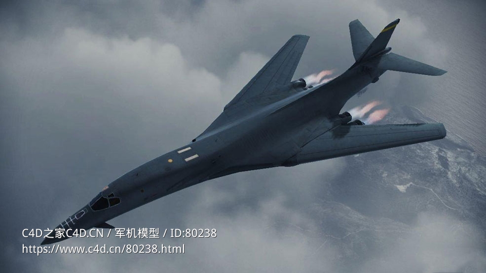 美军B-1B“枪骑兵”远程轰炸机B-1B Lancer - C4D之家 - 17.jpg
