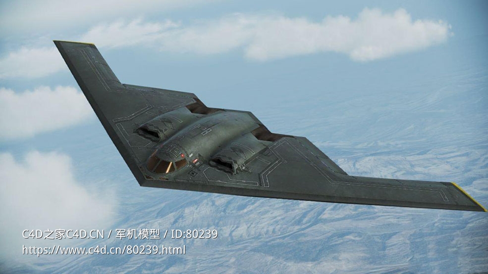 美国空军B-2幽灵轰炸机B-2 Spirit - C4D之家 - 18.jpg
